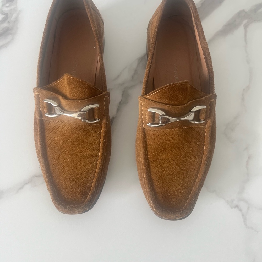 Saks Fifth Avenue Brown and Silver Loafers